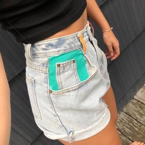 Lucid Dreams painted denim shorts